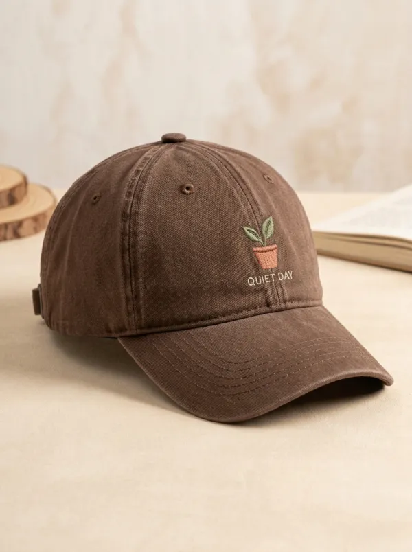 Modern Plant-Lover Quiet-Day Embroidered Unisex Baseball Cap