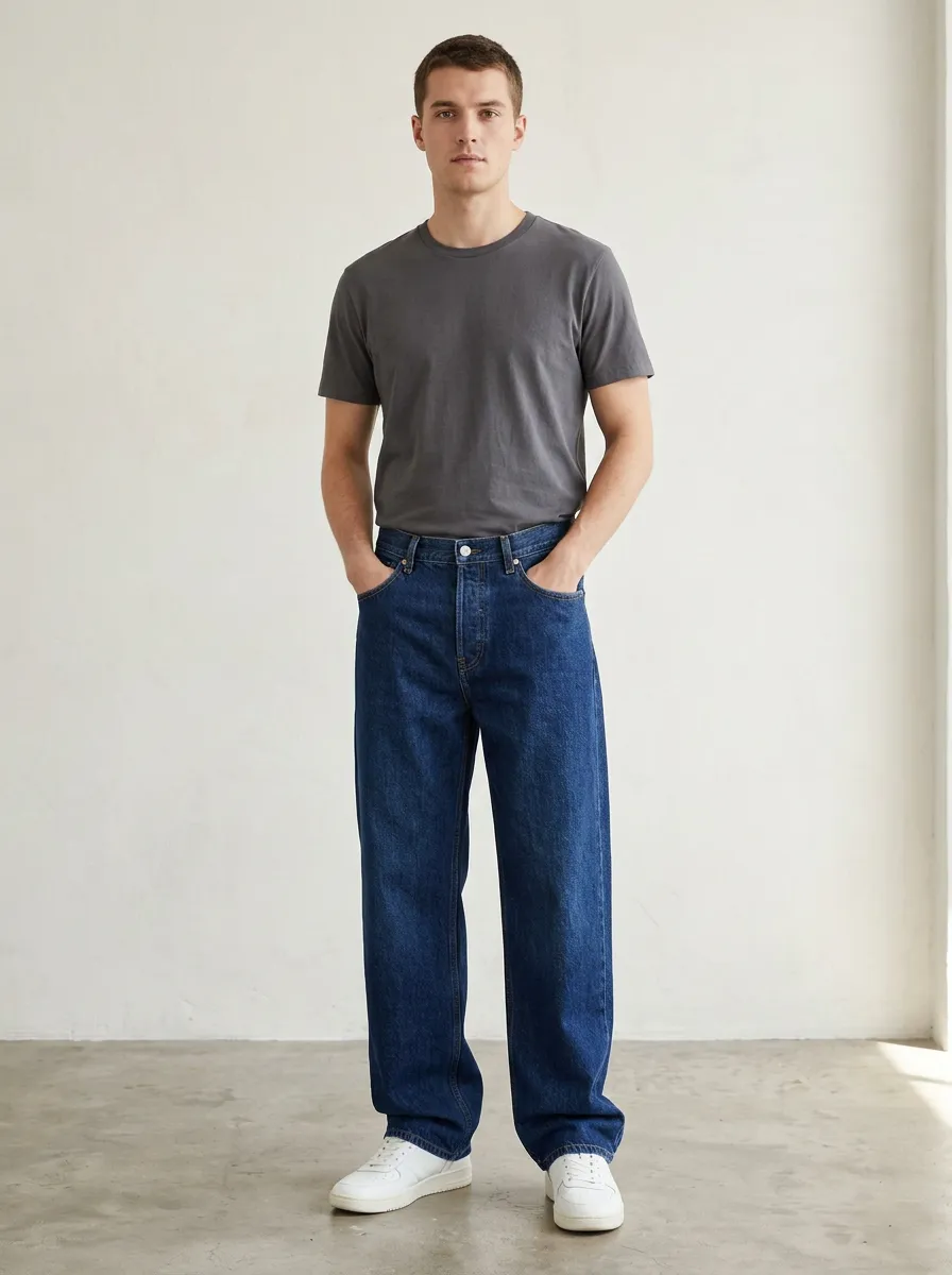 Men's Casual Relaxed Straight Leg Jeans