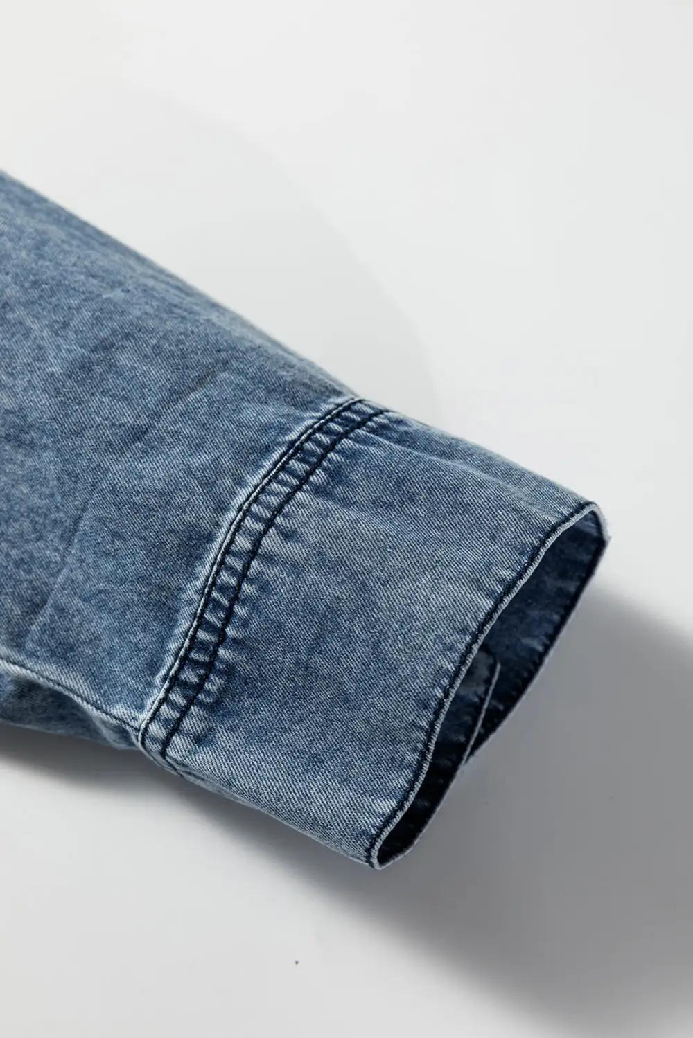 Balanced Detail Denim Pocketed Shirt Dress