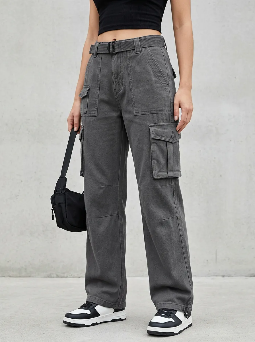 Lifestyle Utility Style Multi Pocket Essential Women's Multi Pocket Cargo Pants