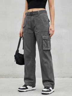 Lifestyle Utility Style Multi Pocket Essential Women's Multi Pocket Cargo Pants