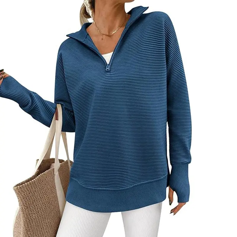 Ultimate Cozy V-Neck Ribbed Knit Pullover – All-Season Comfort & Style