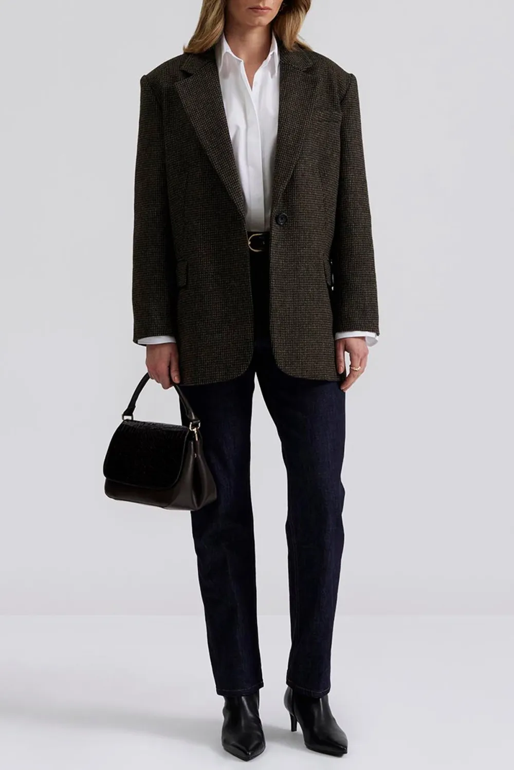 Tweed Style Single Breasted Jacket