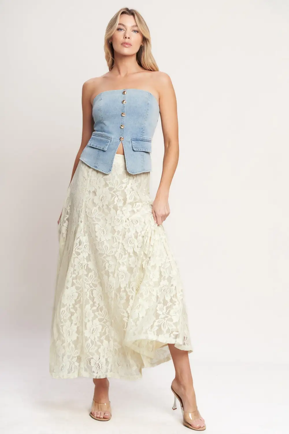 Everyday Edit Lace Midi Skirt