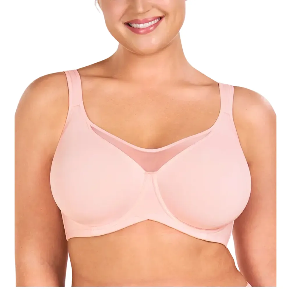 Unlined Non-Padded Underwire Smoothing Wide Strap Full Coverage Minimizer T-shirt Bra