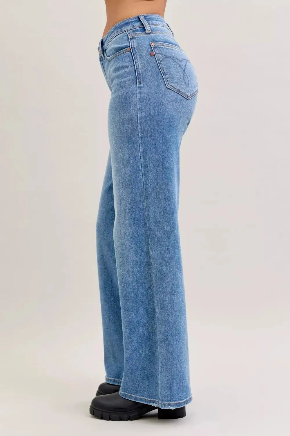 Everyday Mid Rise Wide Leg Jeans