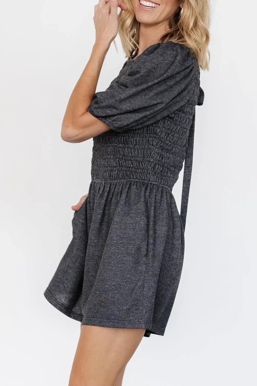 Classic Solid Color Pleated Lace-Up Jumpsuit