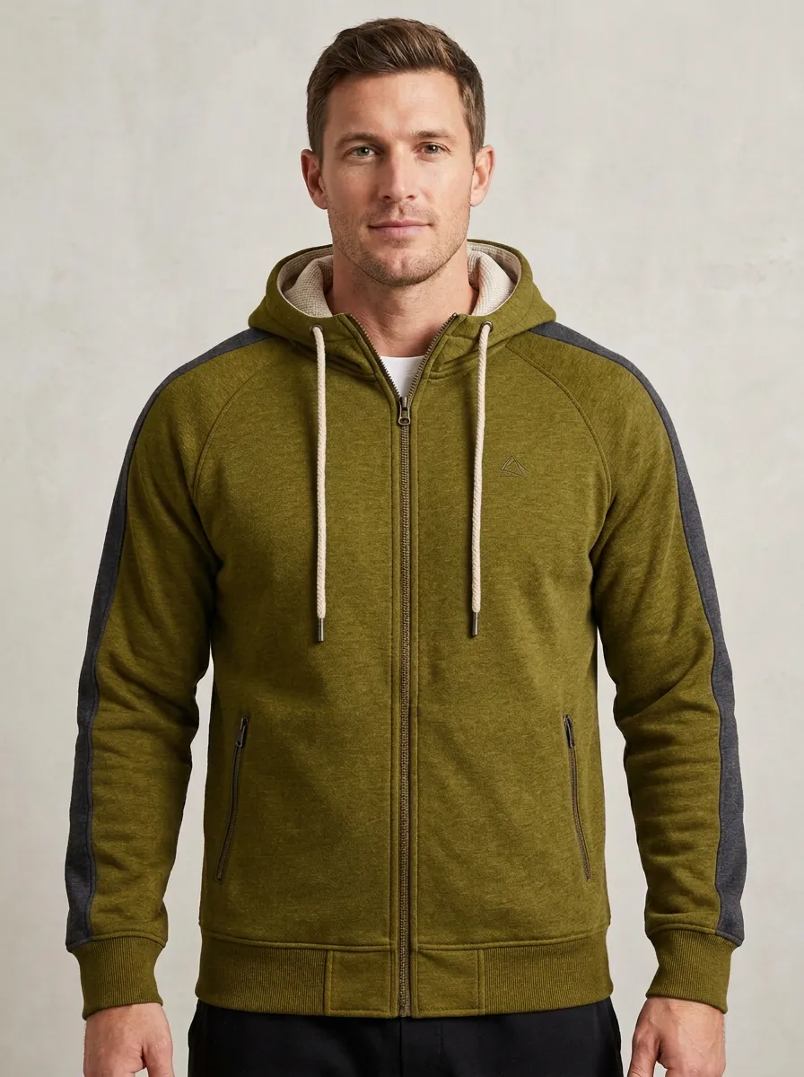 Classic Zip-Up Hooded Training Look Men's Sport Jacket