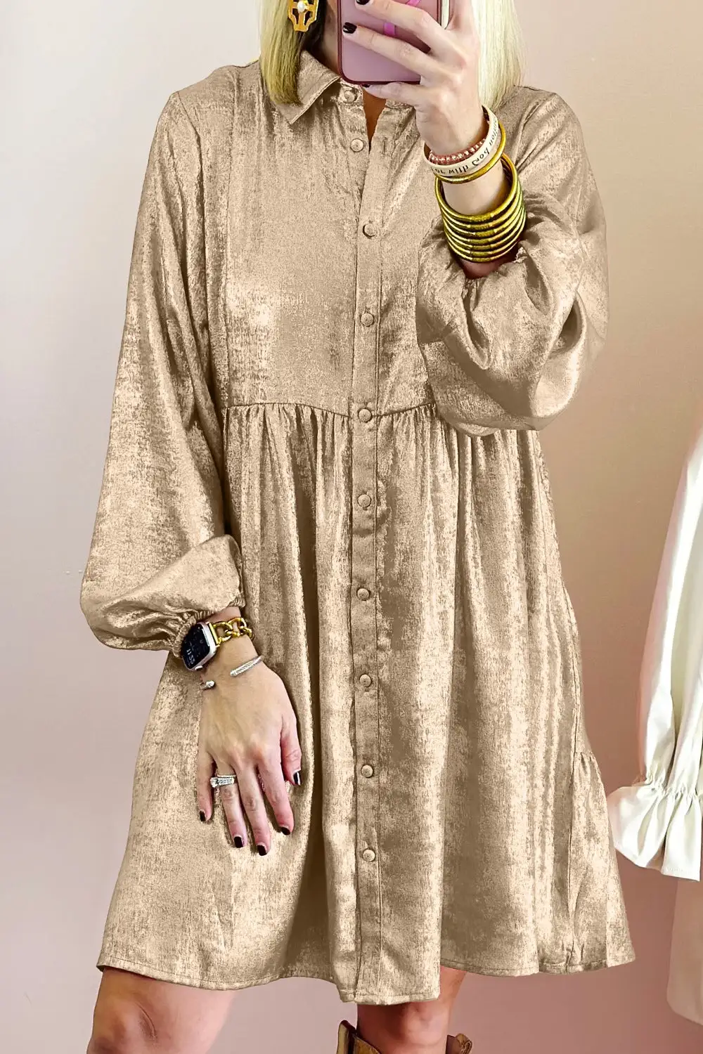 Button Front Mini Dress