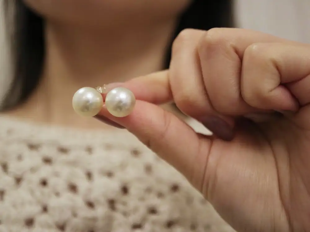 Button Pearl Stud Earrings