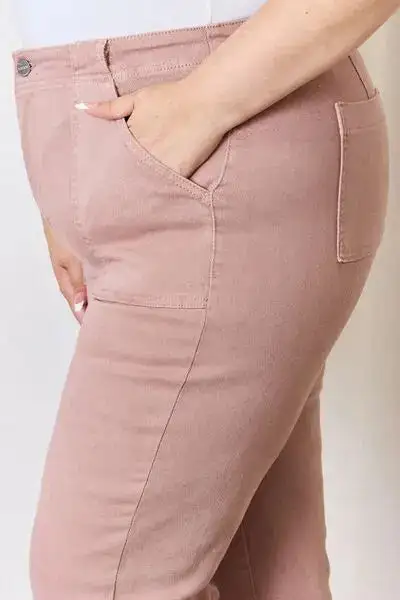 Ruffled Polished Denim Jeans