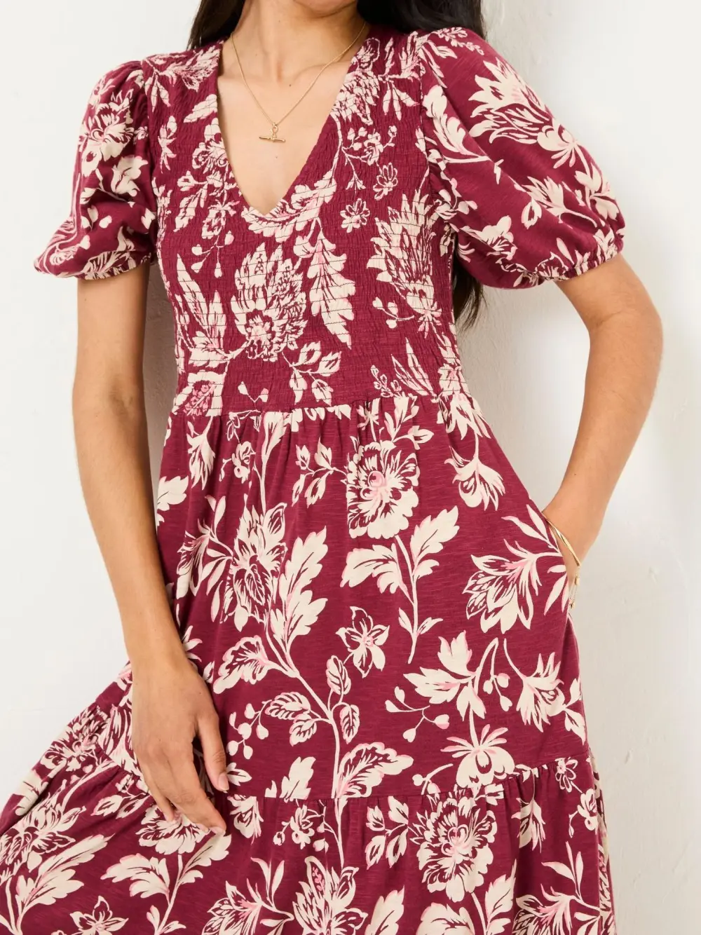 Burgundy Red Danielle Midi Dress