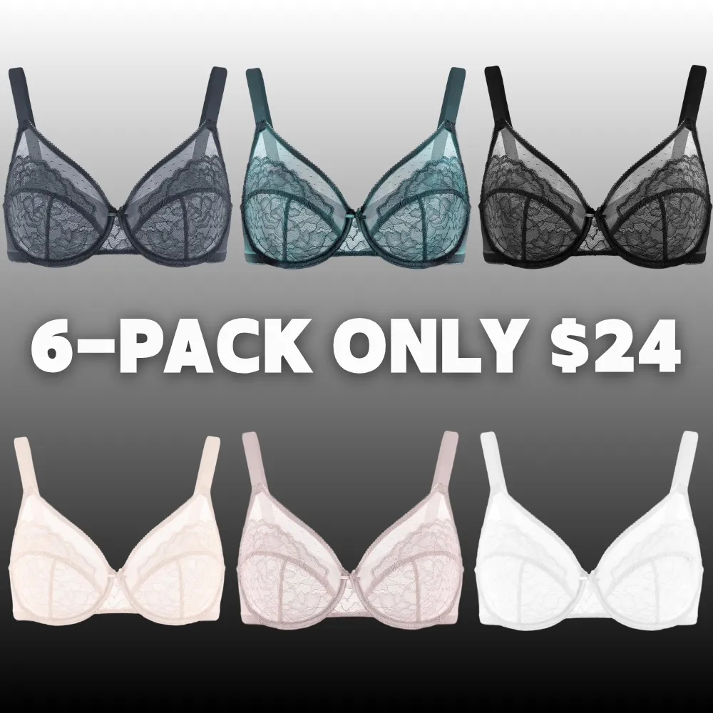 Enchante Floral Lace Plus Size Underwire Unlined Unpadded Minimizer Full Coverage Bra Women's Wear Comfortable Breathable Mesh Cup