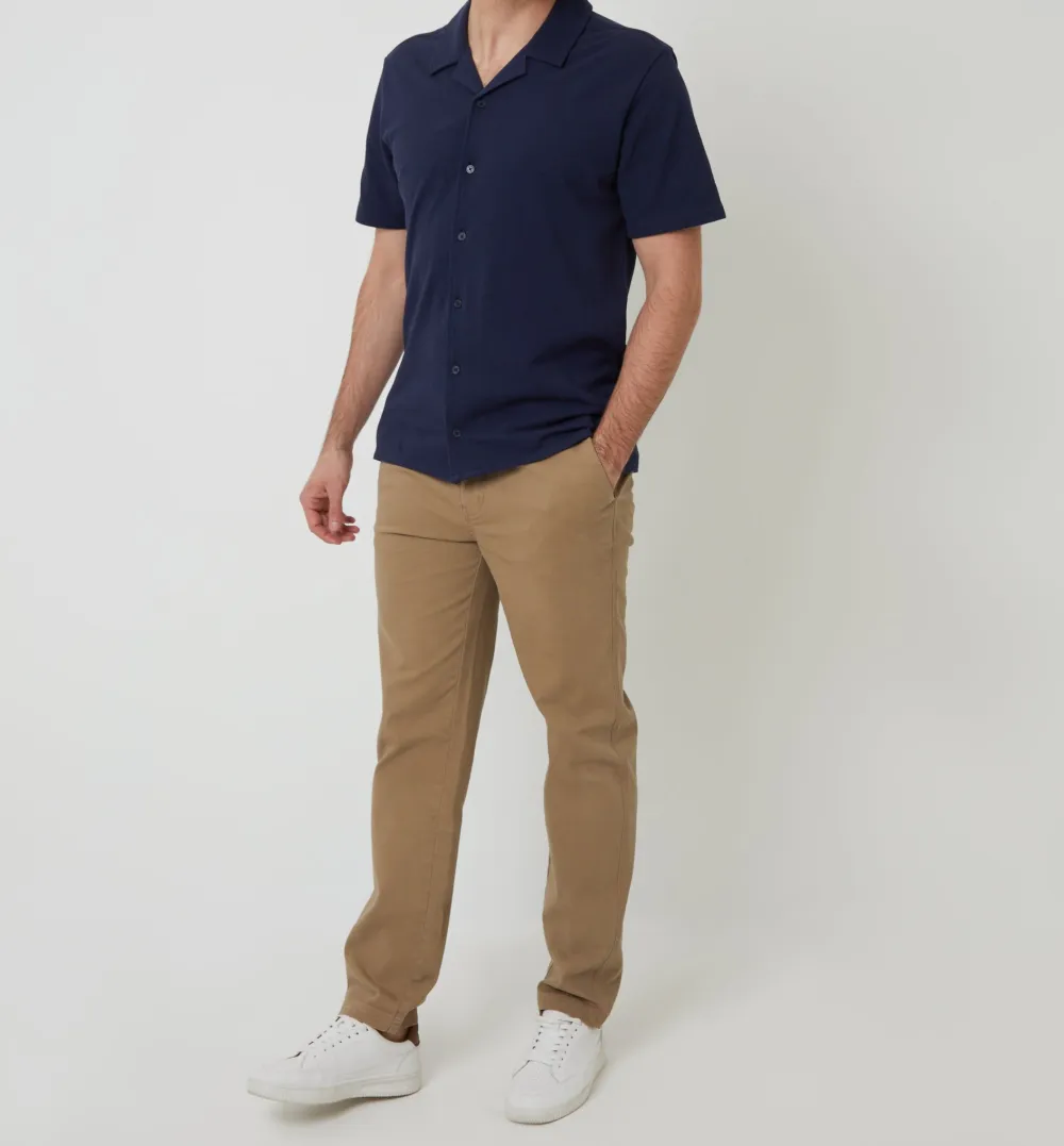 Men's Dark Stone Elastic-Waist Chino Pants