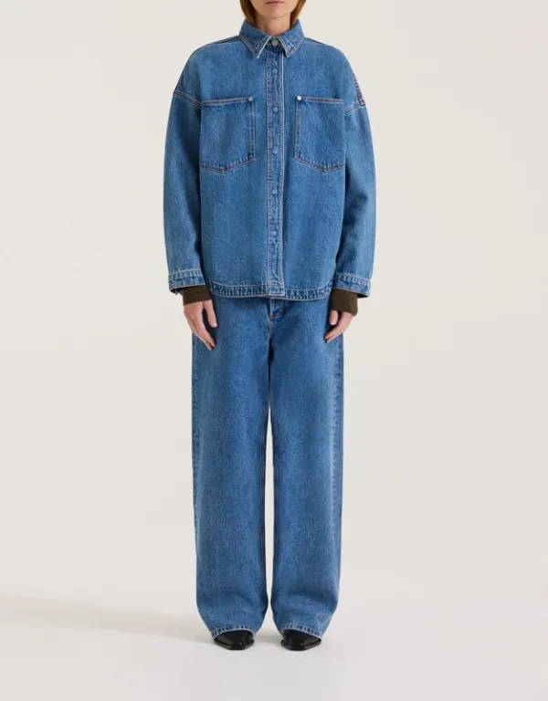 Indigo Wash Oversized Denim Shirts