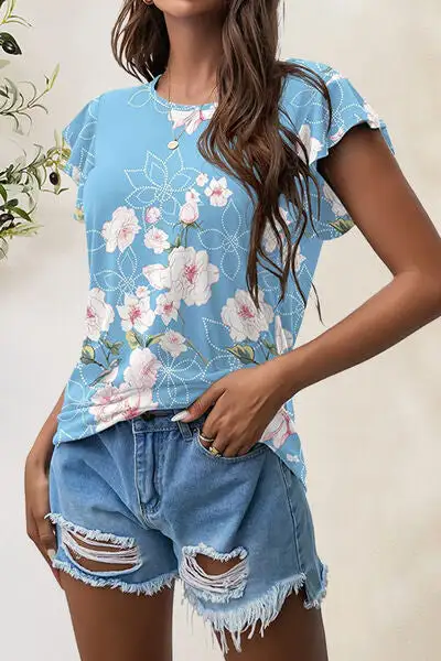 Cozy Round-Neck Short-Sleeve Cotton T-Shirt