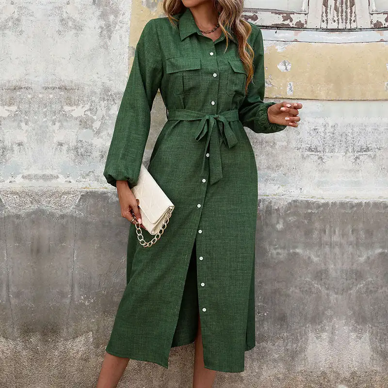 Women's Shirt Pleated Dress