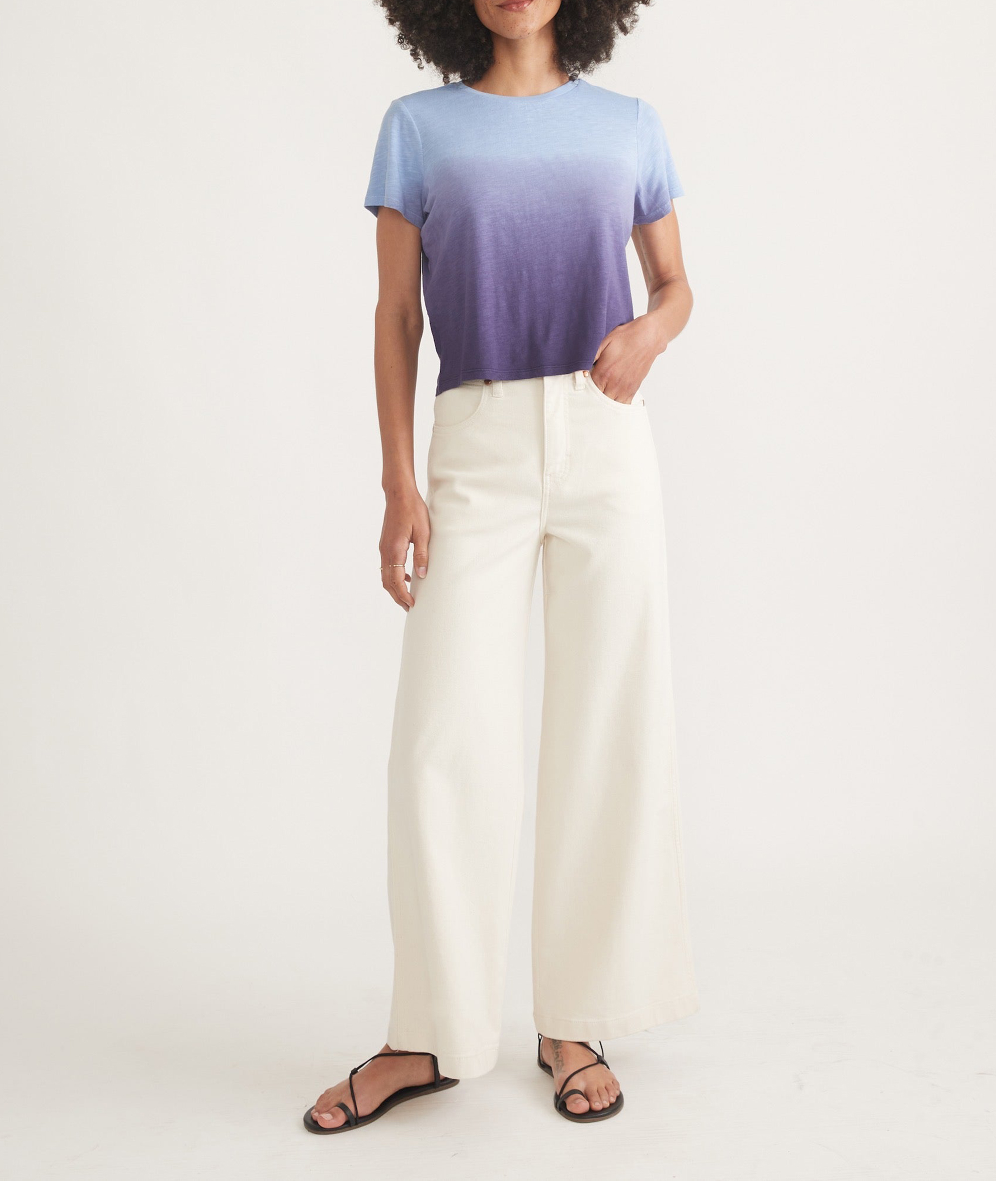 Short Sleeve Ombre Effect Top