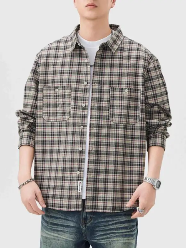 Plaid Button Up Long Sleeve Shirt