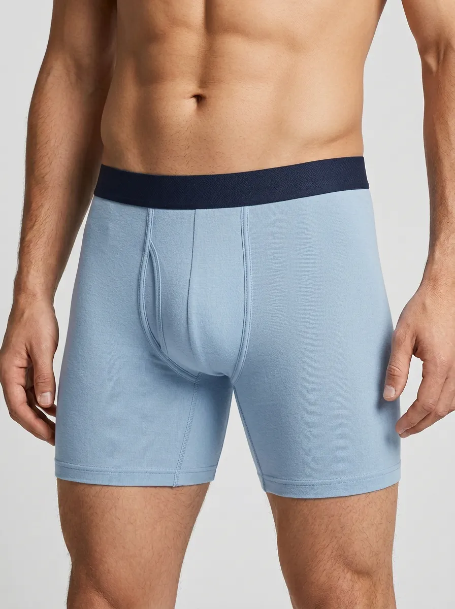 Minimal Heathered Striped Comfort Modern Look Men's Boxer Briefs