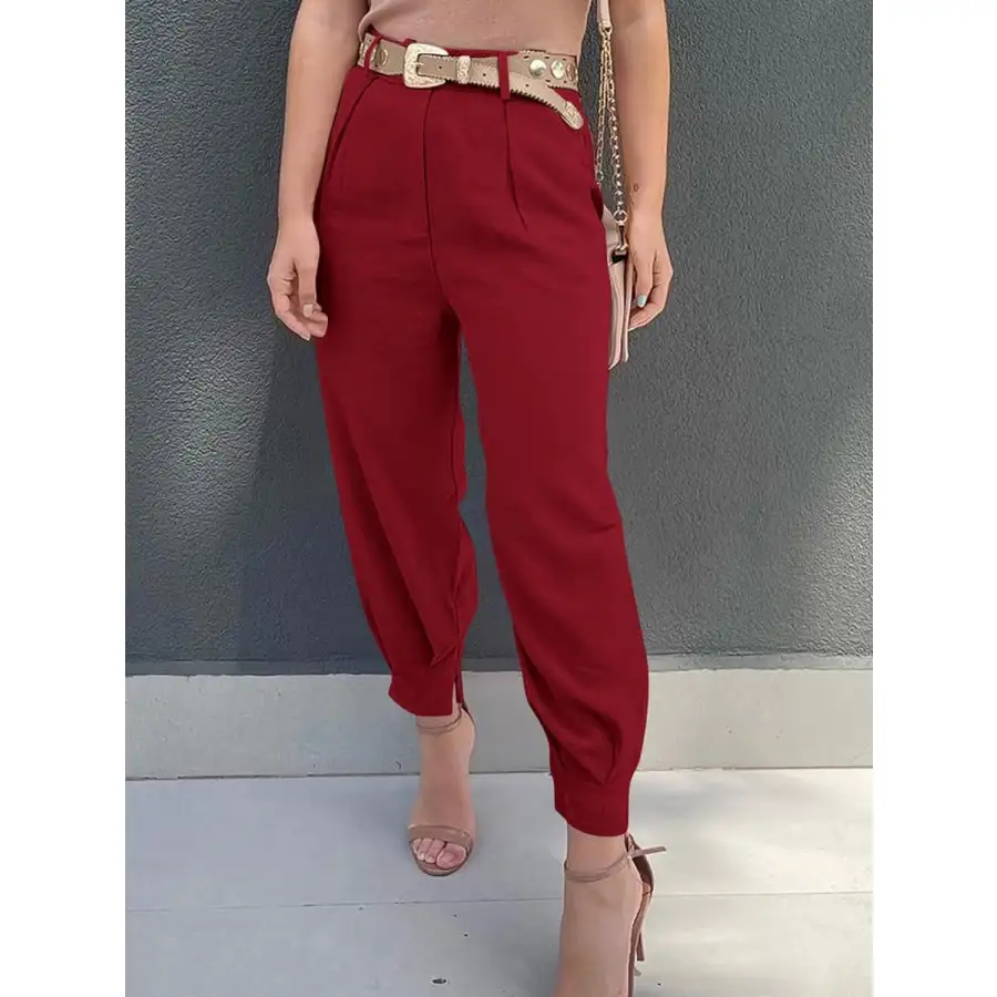 Classic High Waist Cropped Pants