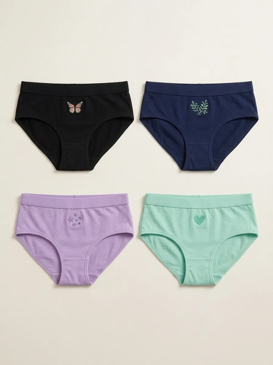 Women's Butterfly Leaf Star Briefs Four Pack
