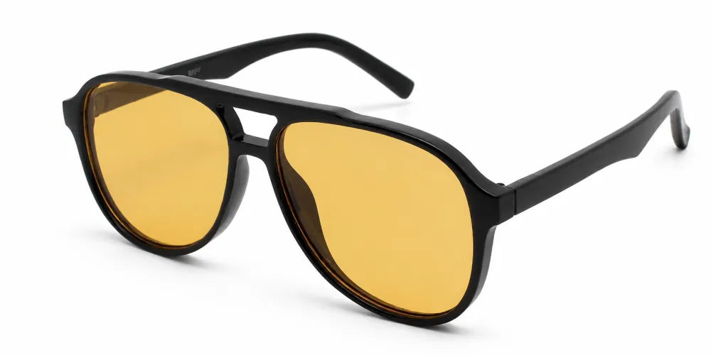Classic Oval Shaped Aviator Plastic Sunglasses
