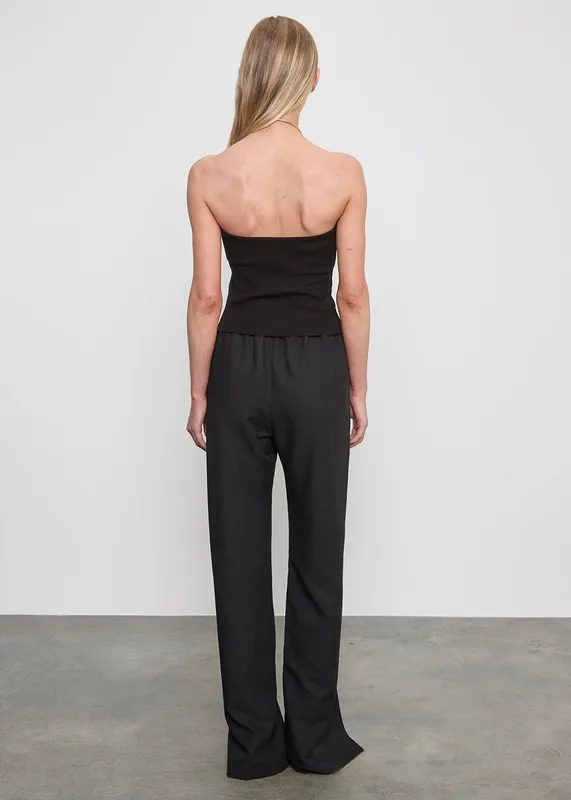 Rib Bandeau Top Black