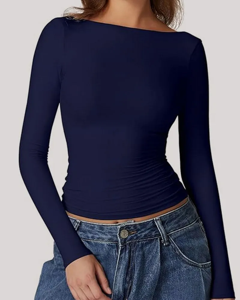 Long Sleeve Backless Jumpsuit