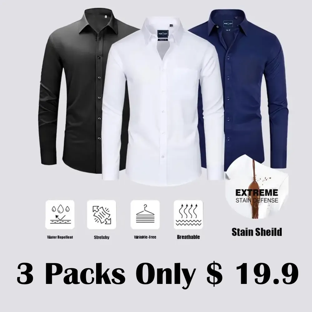 🔥Last Day 49% Off - Men's Stain Sheild Dress Shirts Shirts Long Sleeve Button Down Shirt