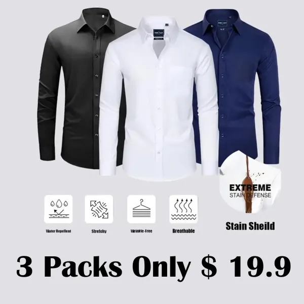 🔥Last Day 49% Off - Men's Stain Sheild Dress Shirts Shirts Long Sleeve Button Down Shirt