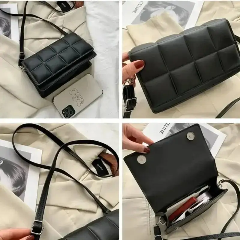 Fashion-Forward Plaid TPU Square Shoulder Bag