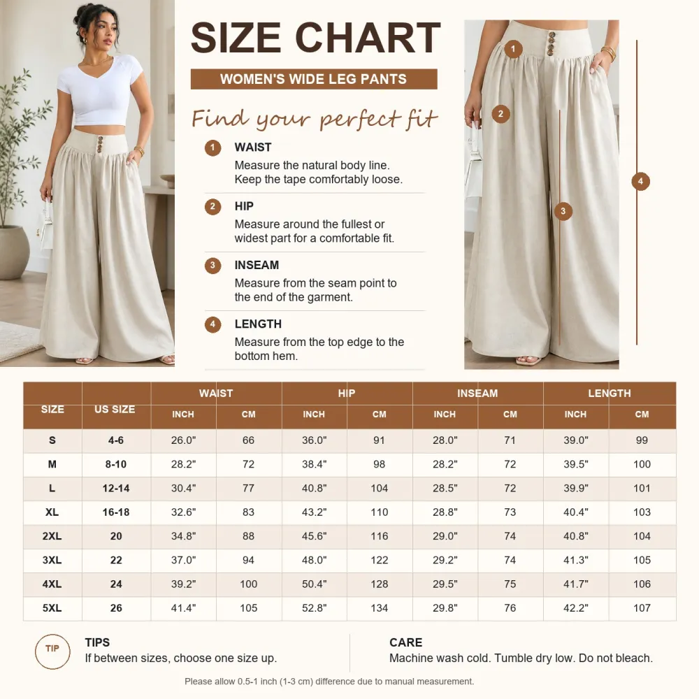 Women's High-Waisted Wide-Leg Palazzo Pants