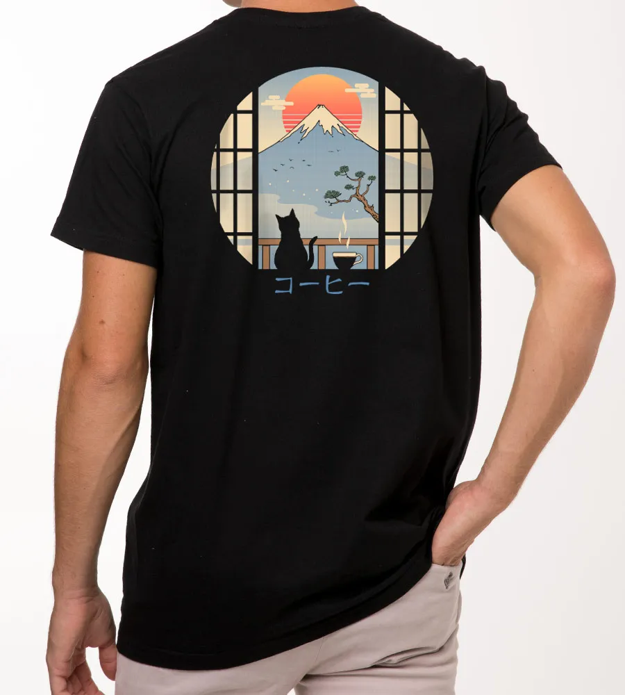 Cat And Scenery Graphic Unisex T-Shirt