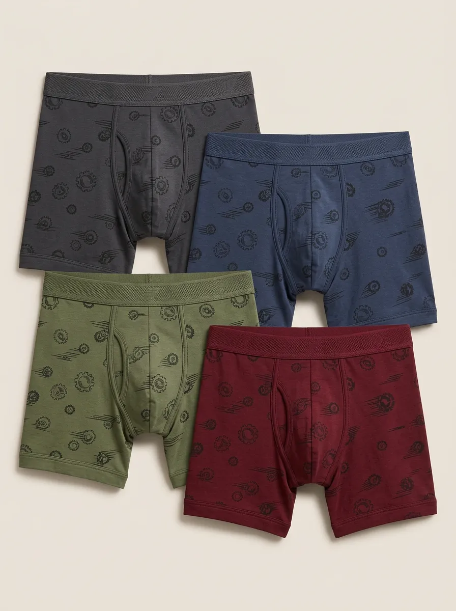 Men's Four-Pair Gear Motion Pouch Boxer Brief Set