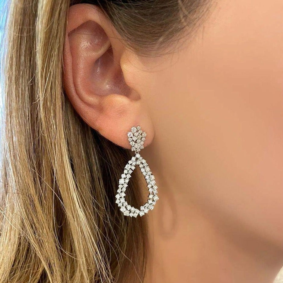 Tonal Textured Gem Detail Earrings
