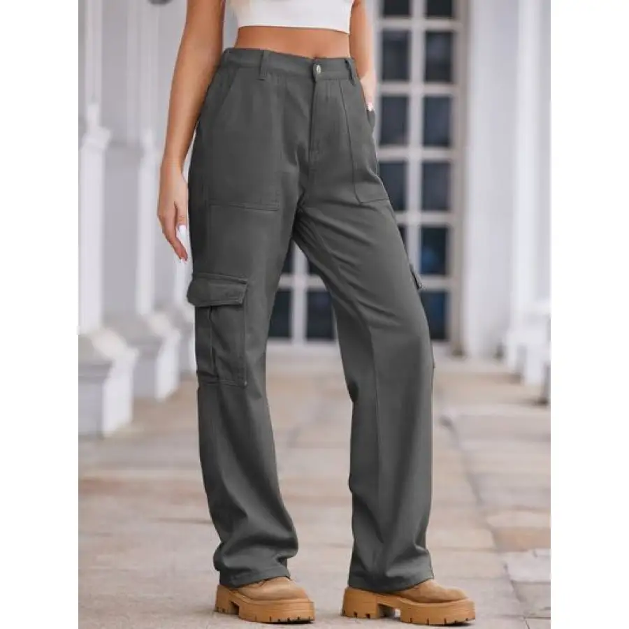 Straight Denim Cargo Pants