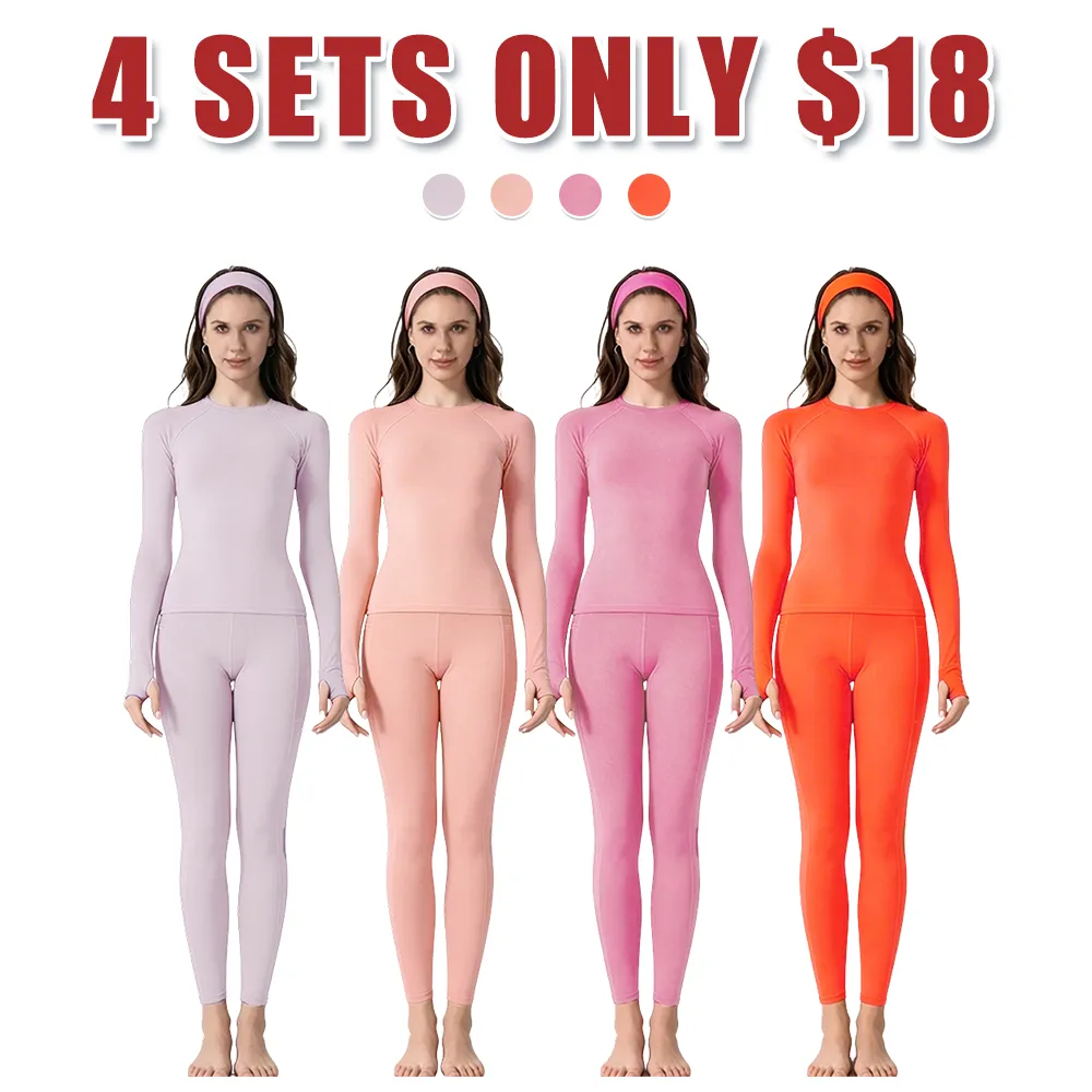 Two-piece set: athletic top with thumbhole and leggings