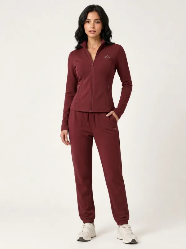 Women's Sage Green Full-Zip Track Jacket and Jogger Set