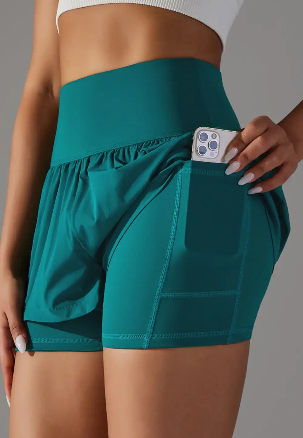 High-Waist Layered Ruffle-Detail Casual Shorts