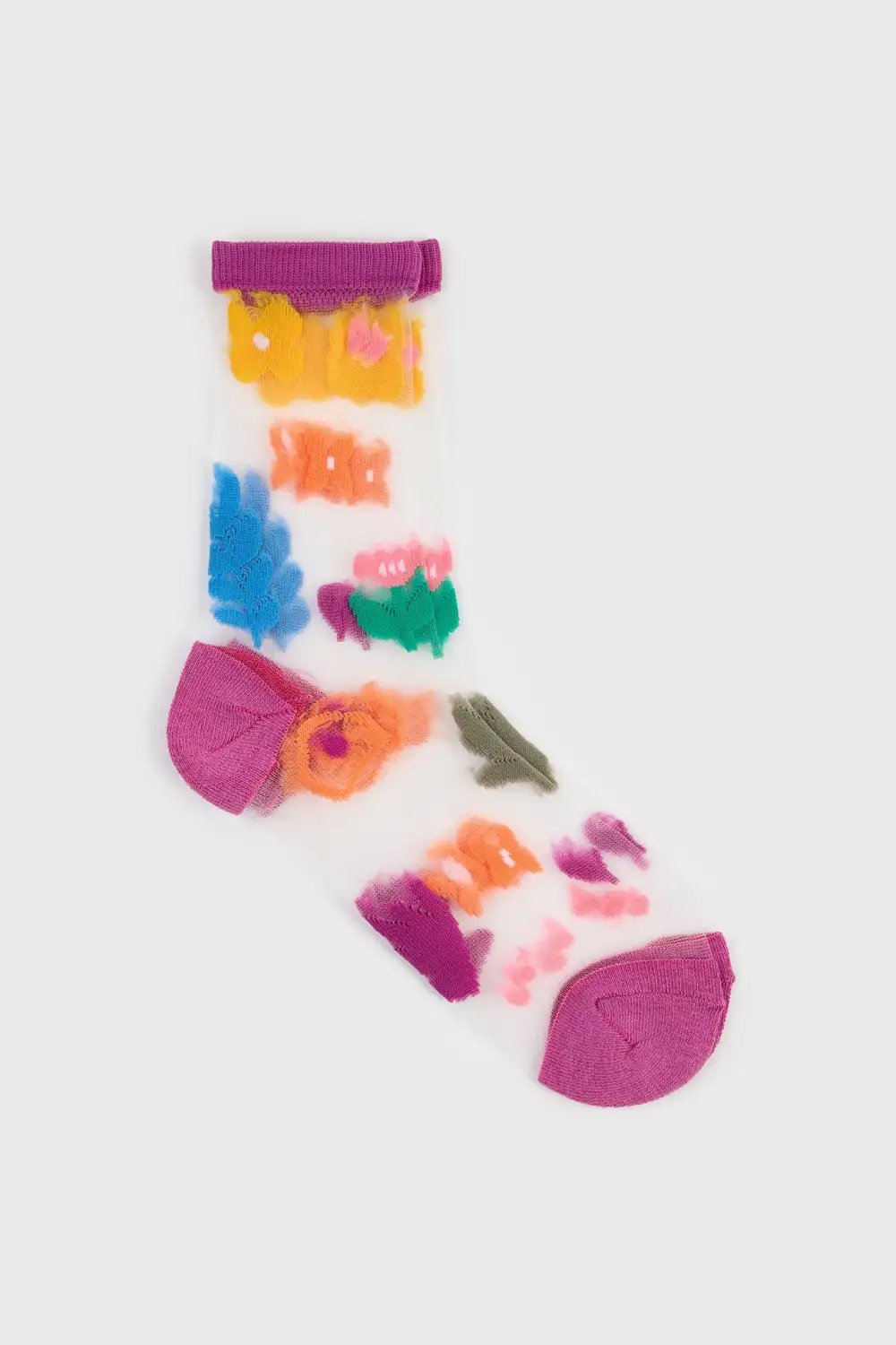 Classic Bright Sheer Floral Socks