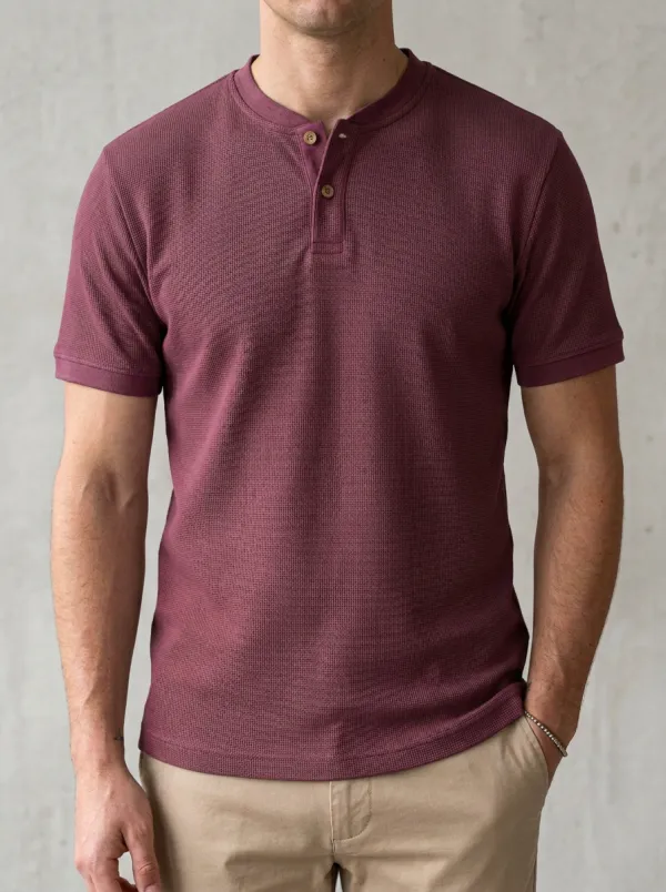 Men's Everyday Waffle Knit Henley Shirt