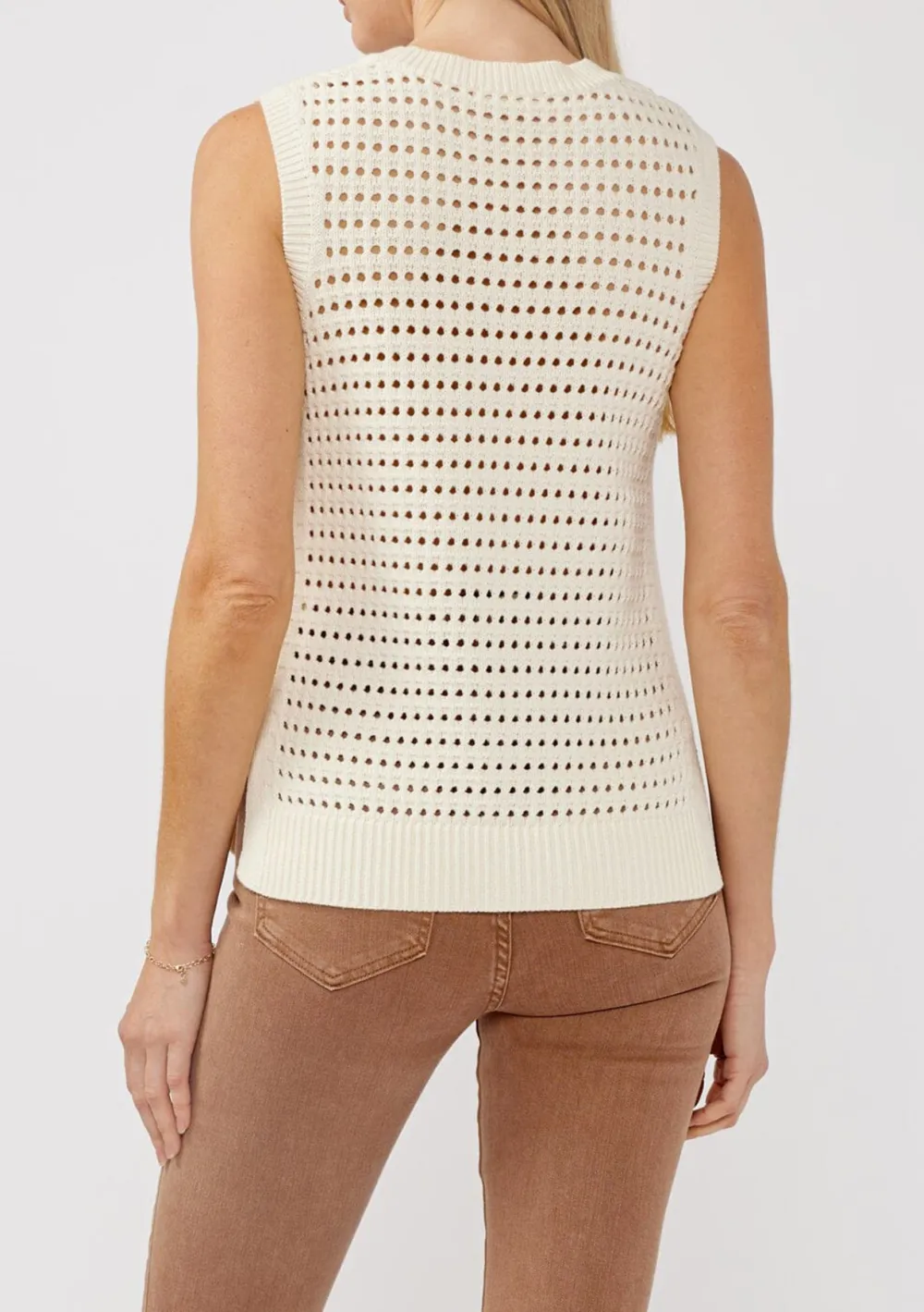Side Slit Round Neck Sweater Tank