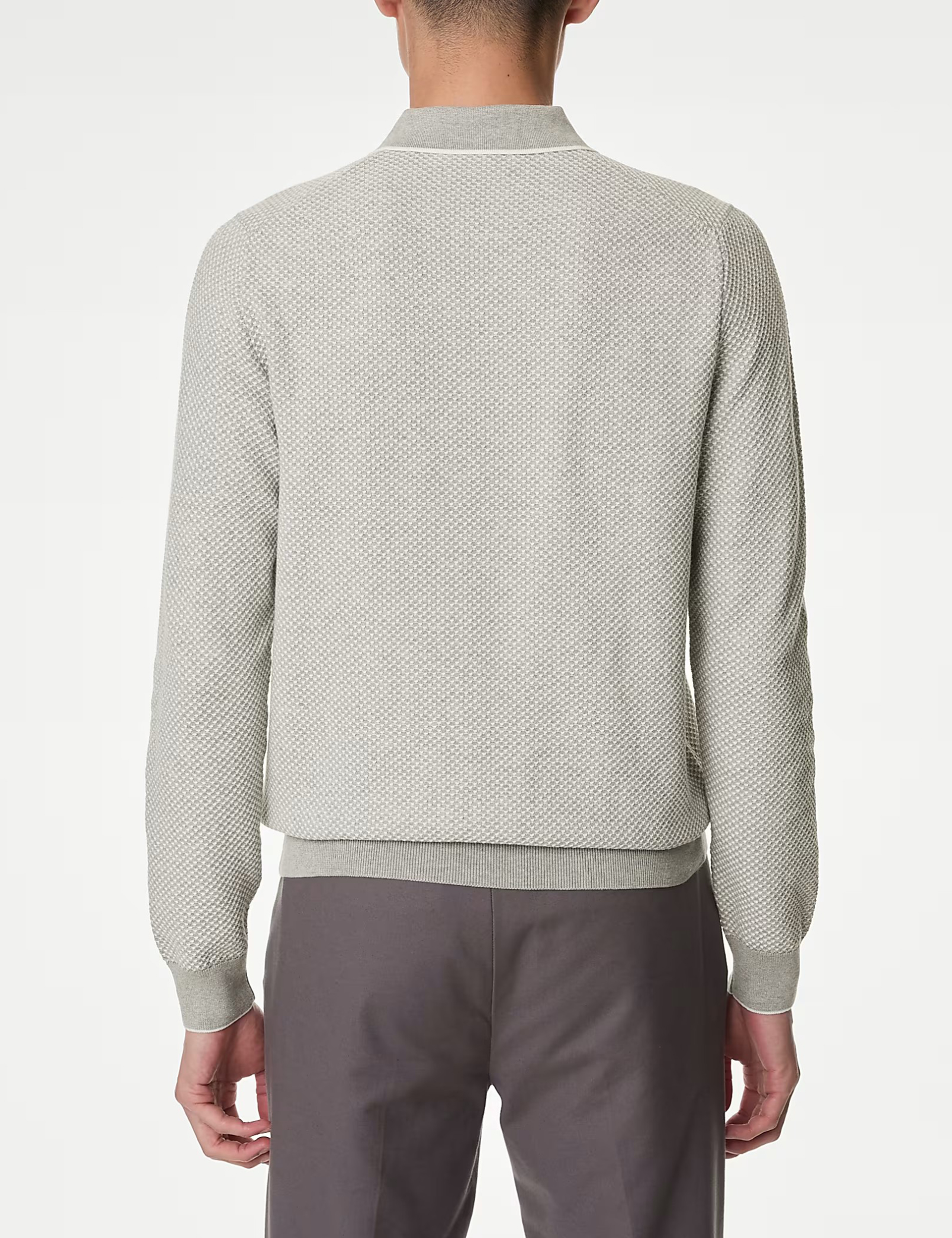 Men's Light Grey Single Breasted Long Overcoat