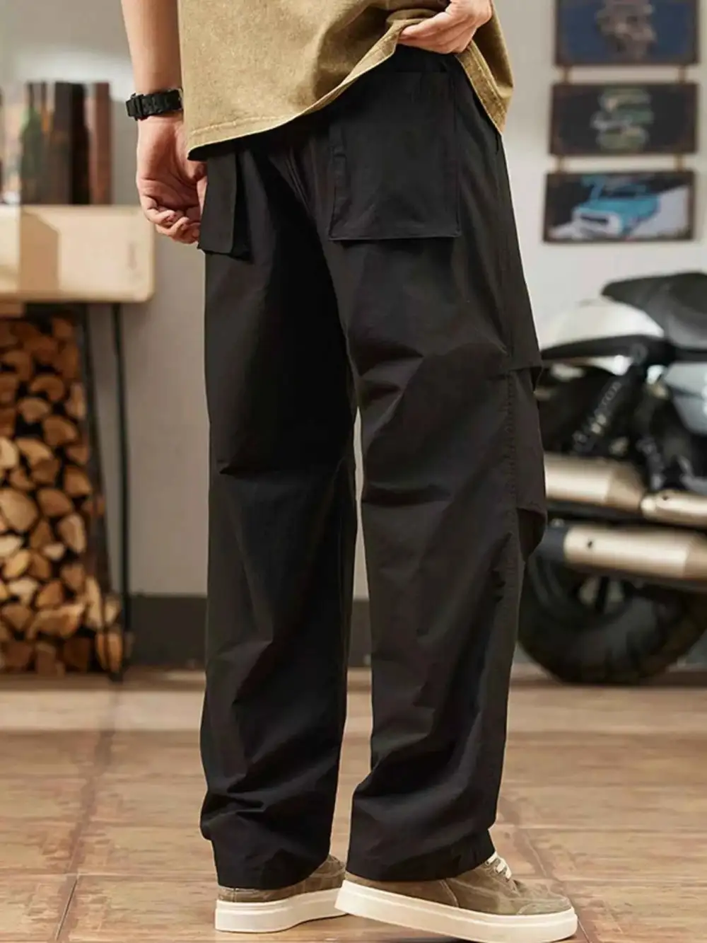 Casual Relaxed Fit Drawstring Pants