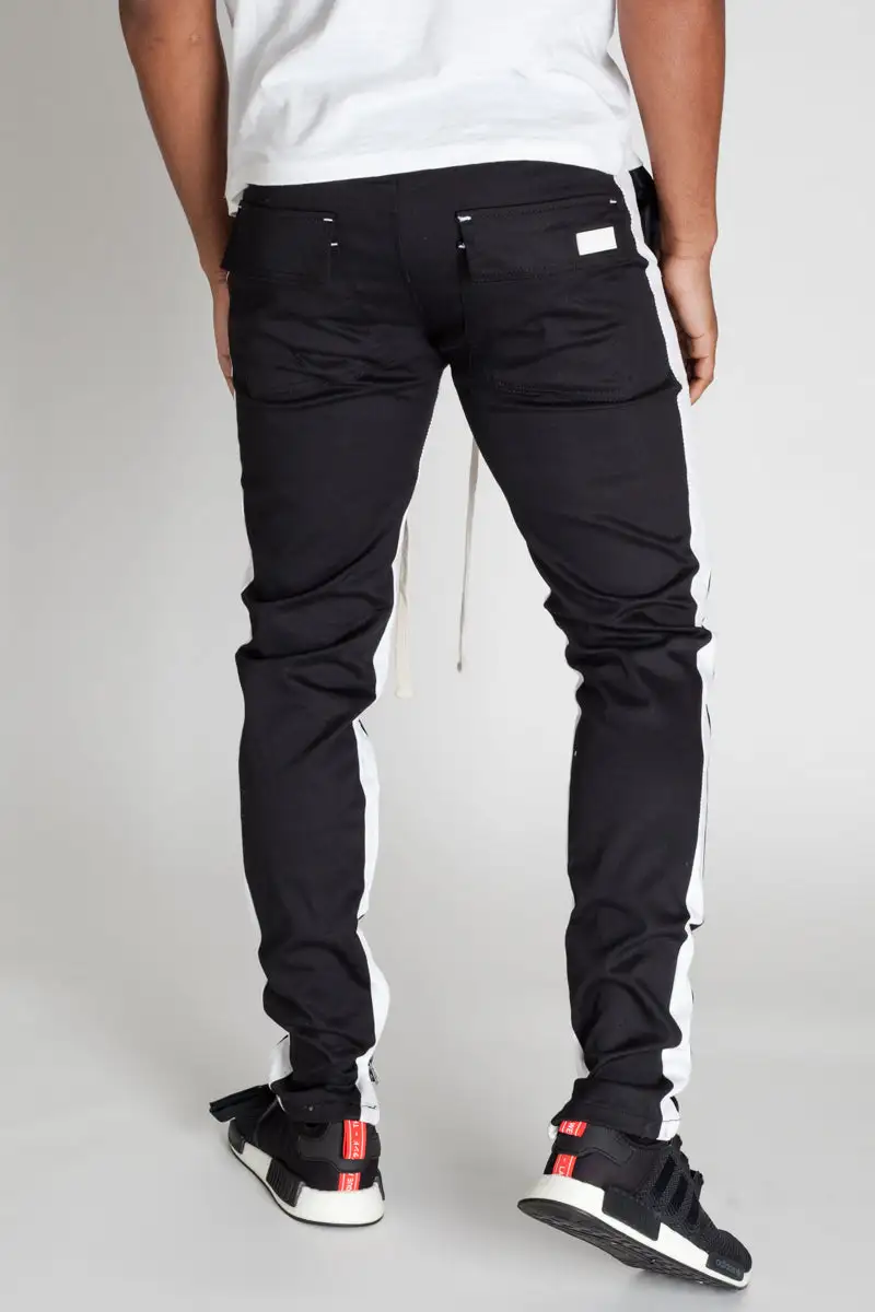 Men's Streetwear Skinny Raw Hem Track Pants