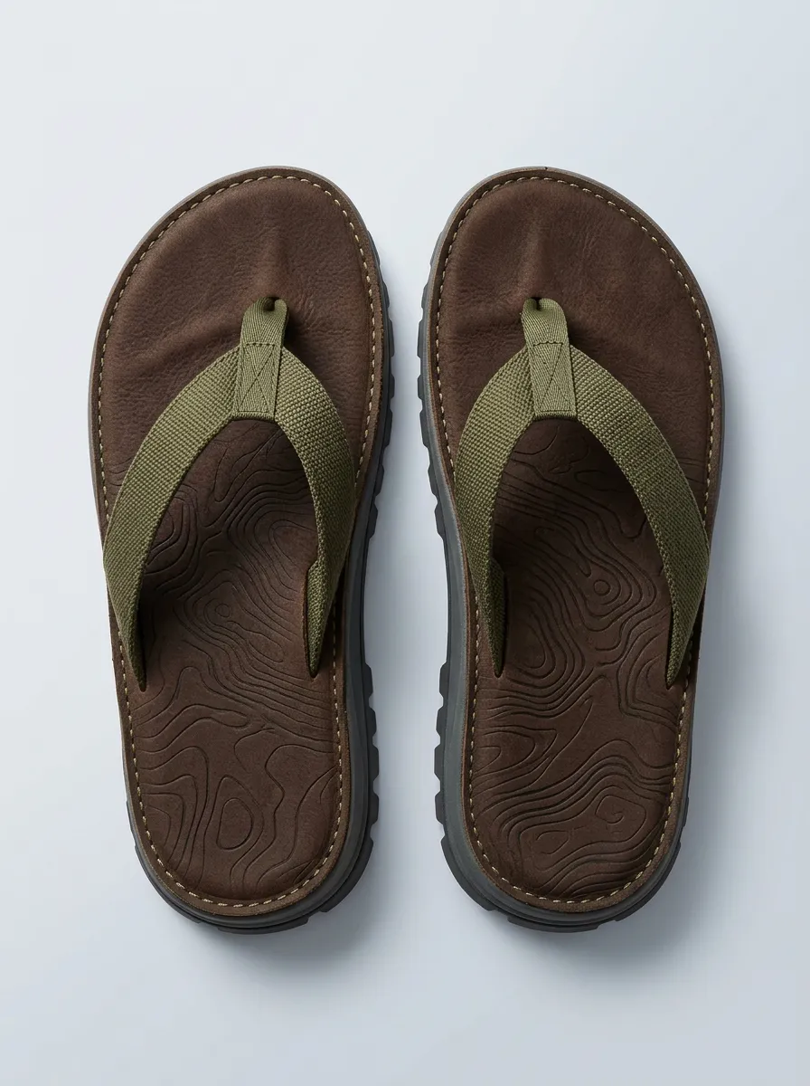 Topographic Men's Casual Flip Flops