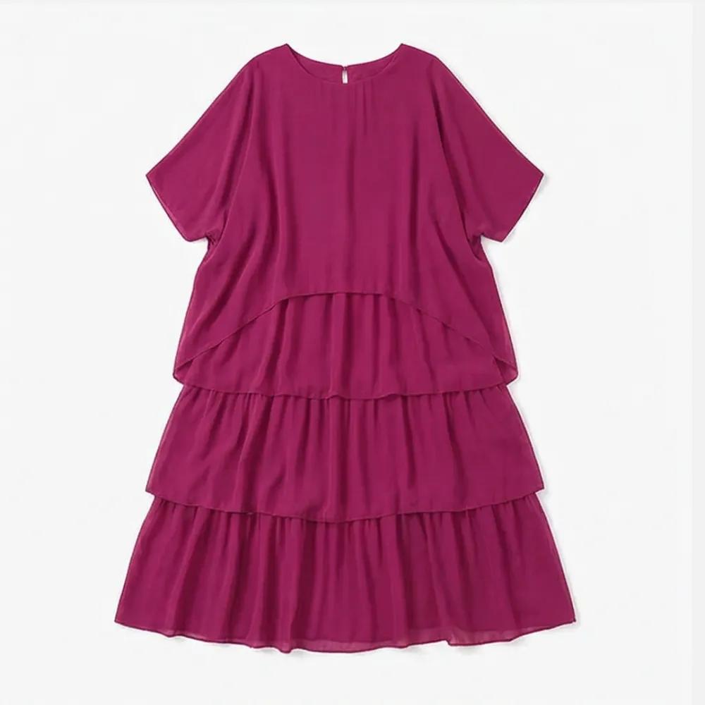 Tiered Chiffon Satin Finish Maxi Dress