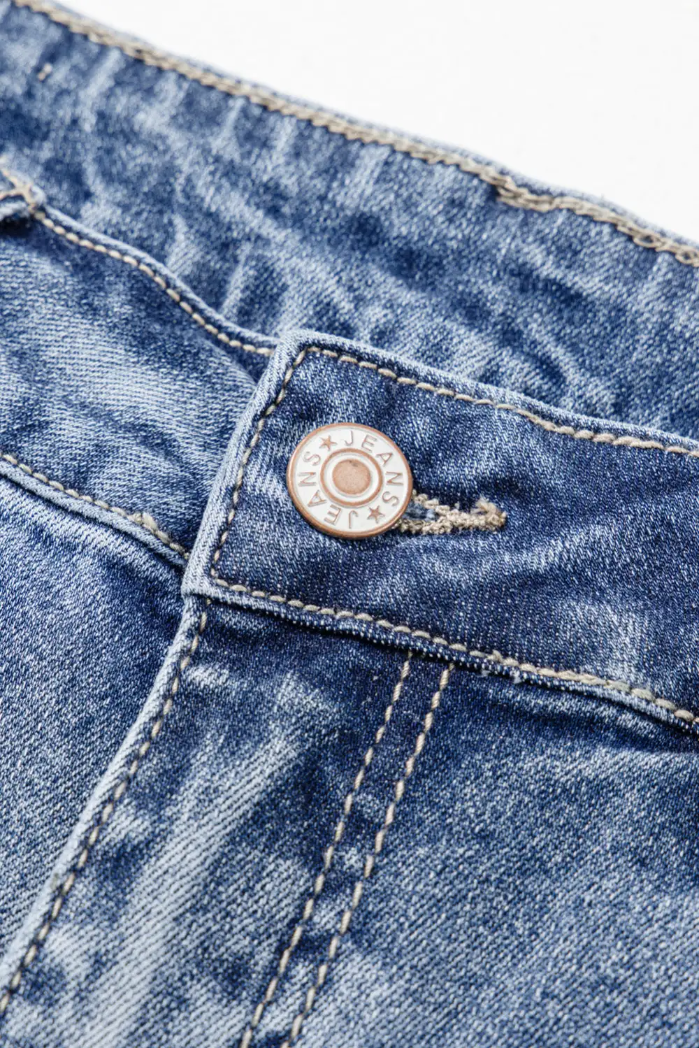 High Rise Ripped Distressed Hem Flared Jeans