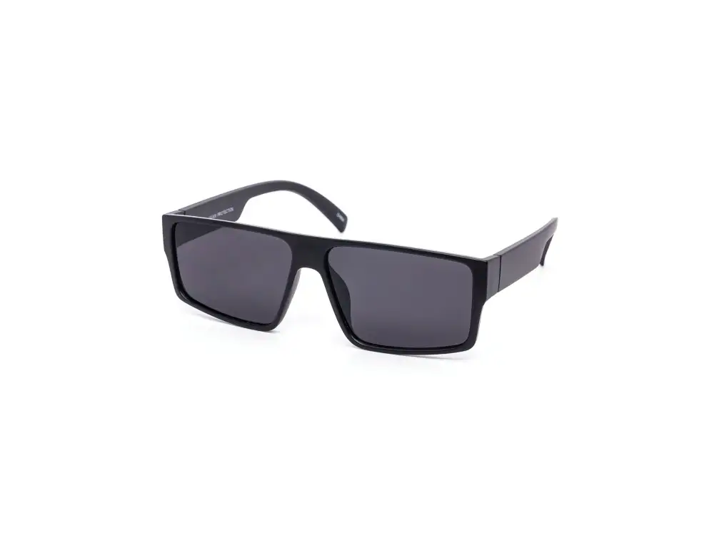 12-Pack All-Black Classy Wraparound Square Dark Lens Sunglasses